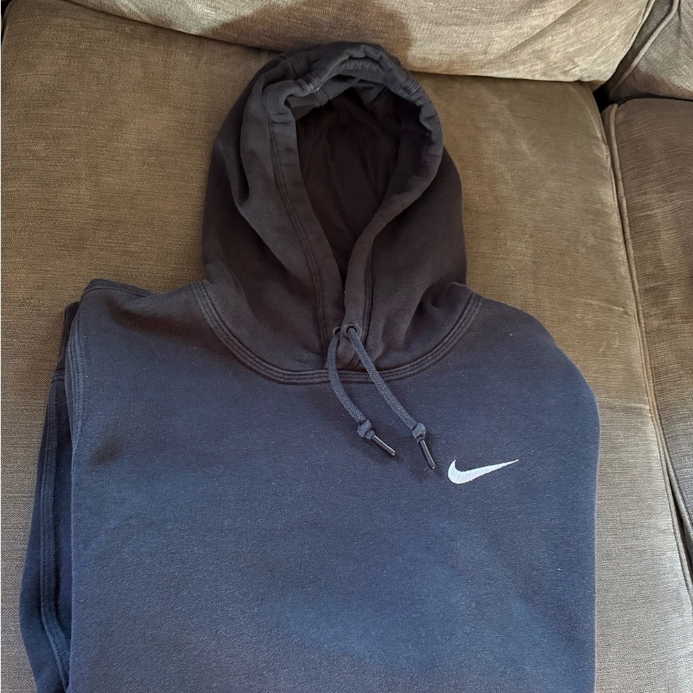 Nike Black Hoodie with White Swoosh Logo